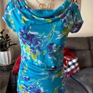 Small- Elle Multicolor Blouse with Cowl Neck